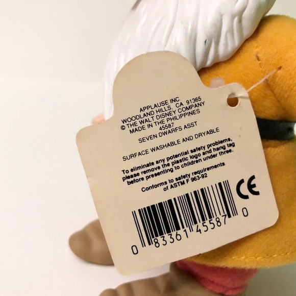 Vtg Disney Snow White and the Seven Dwarfs Bashful Applause Doll Plush - Picture 6 of 16